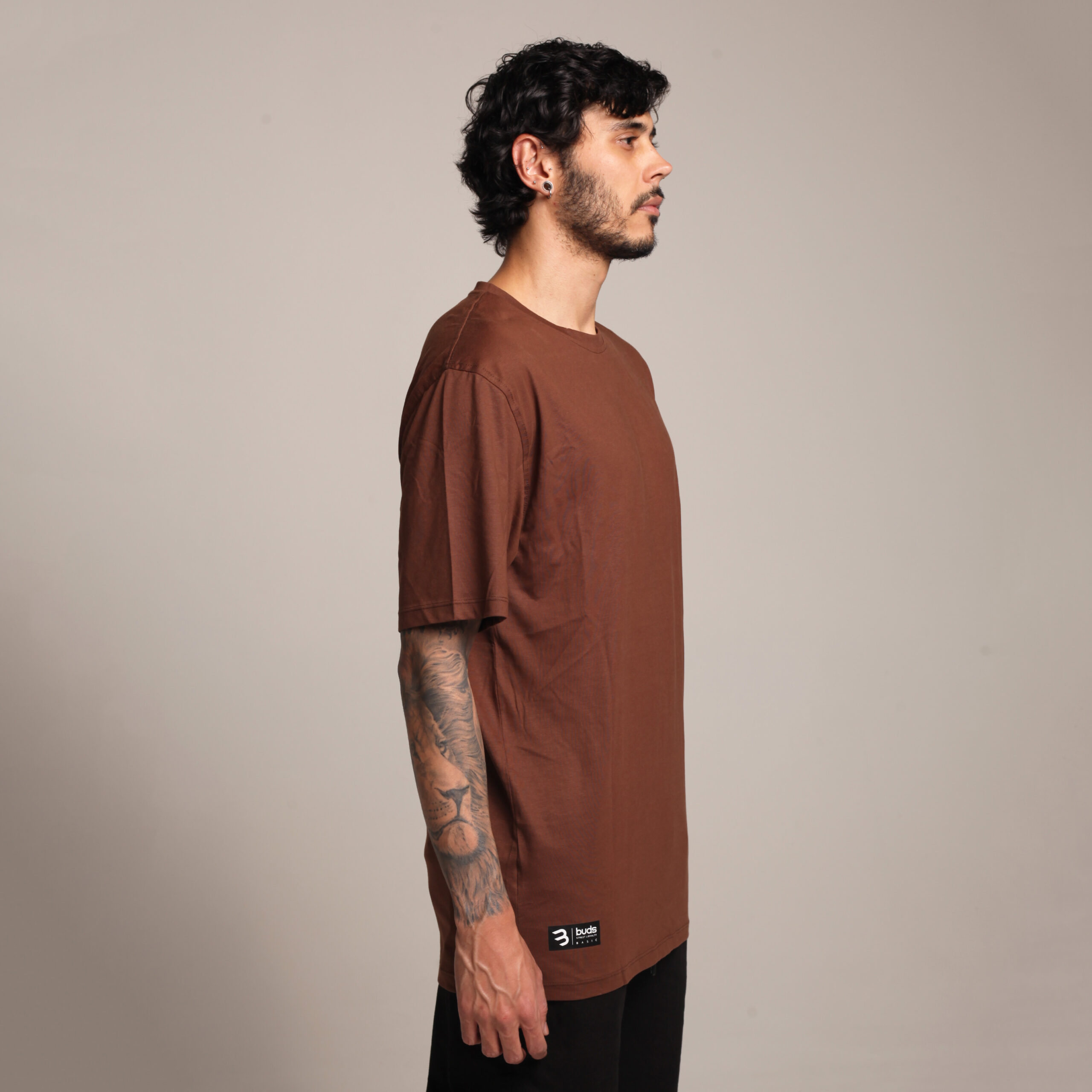 Camiseta Oversize Hombre Básica Terracota Buds • Buds Street Loyalty