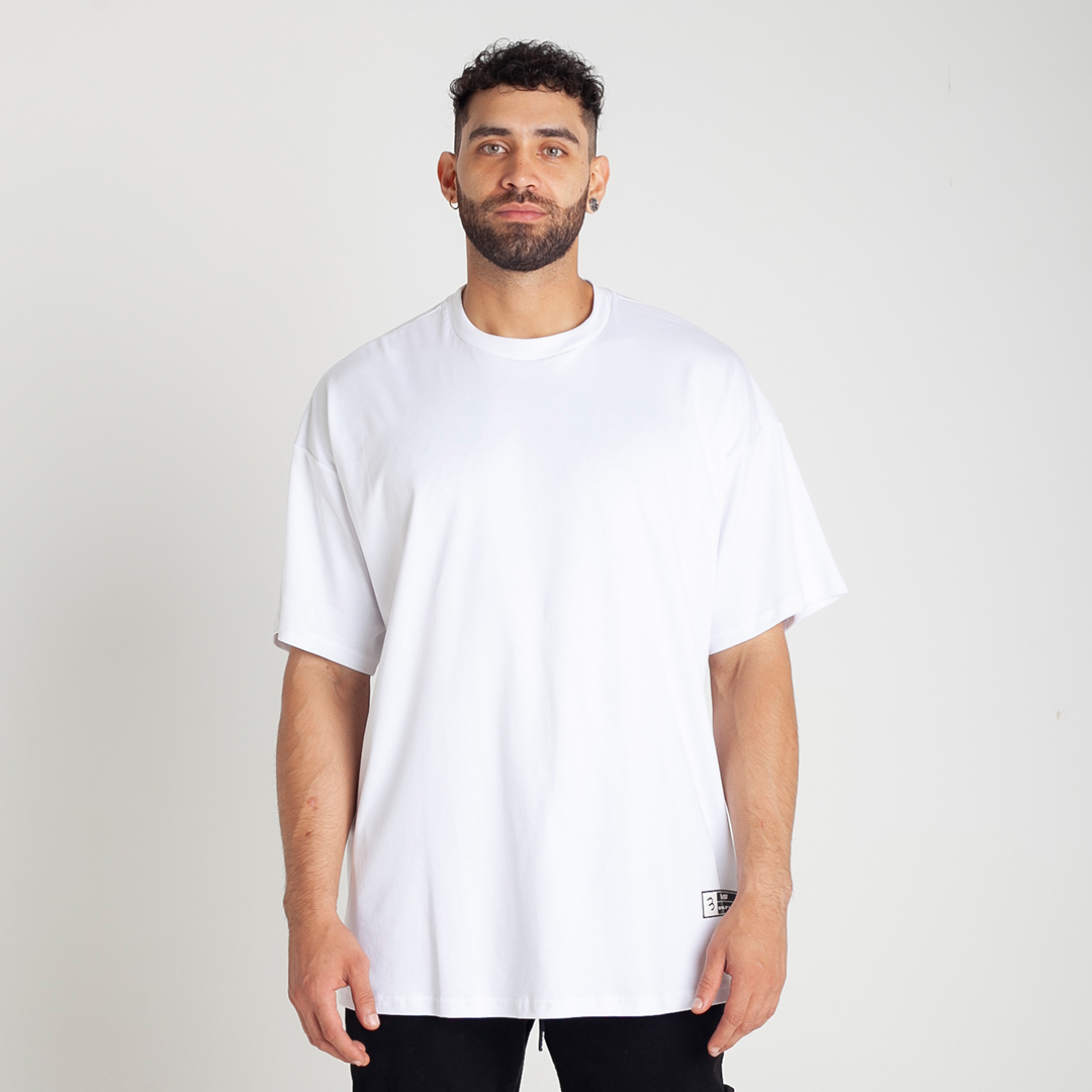Camiseta Oversize Hombre Básica Blanca Buds • Buds Street Loyalty
